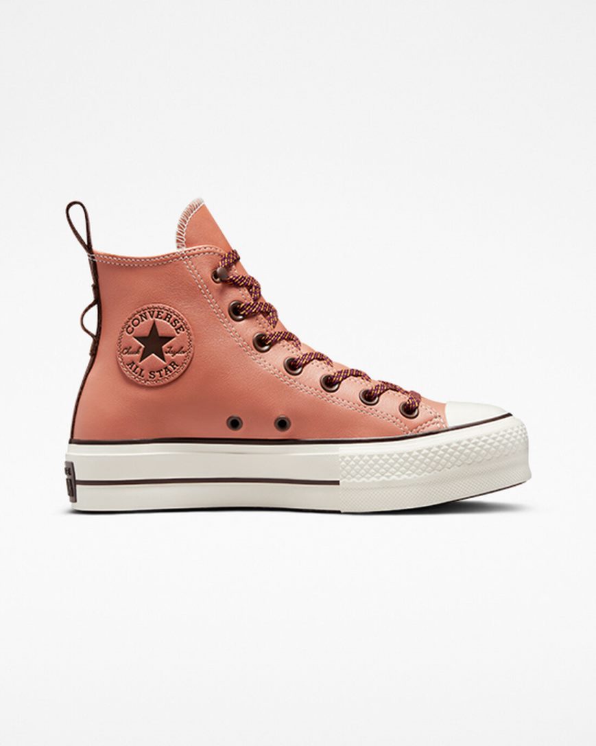 Pantofi Platforma Dama Converse Chuck Taylor All Star Lift Tonal Piele Inalti Cais | RO GLC0D264